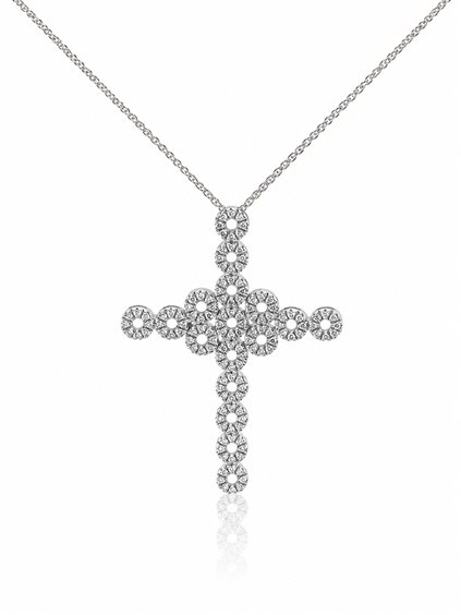 Necklace Recarlo Woman Croce in Gold Diamante 0.61 Ct ZN 463/B - ZN 463/B